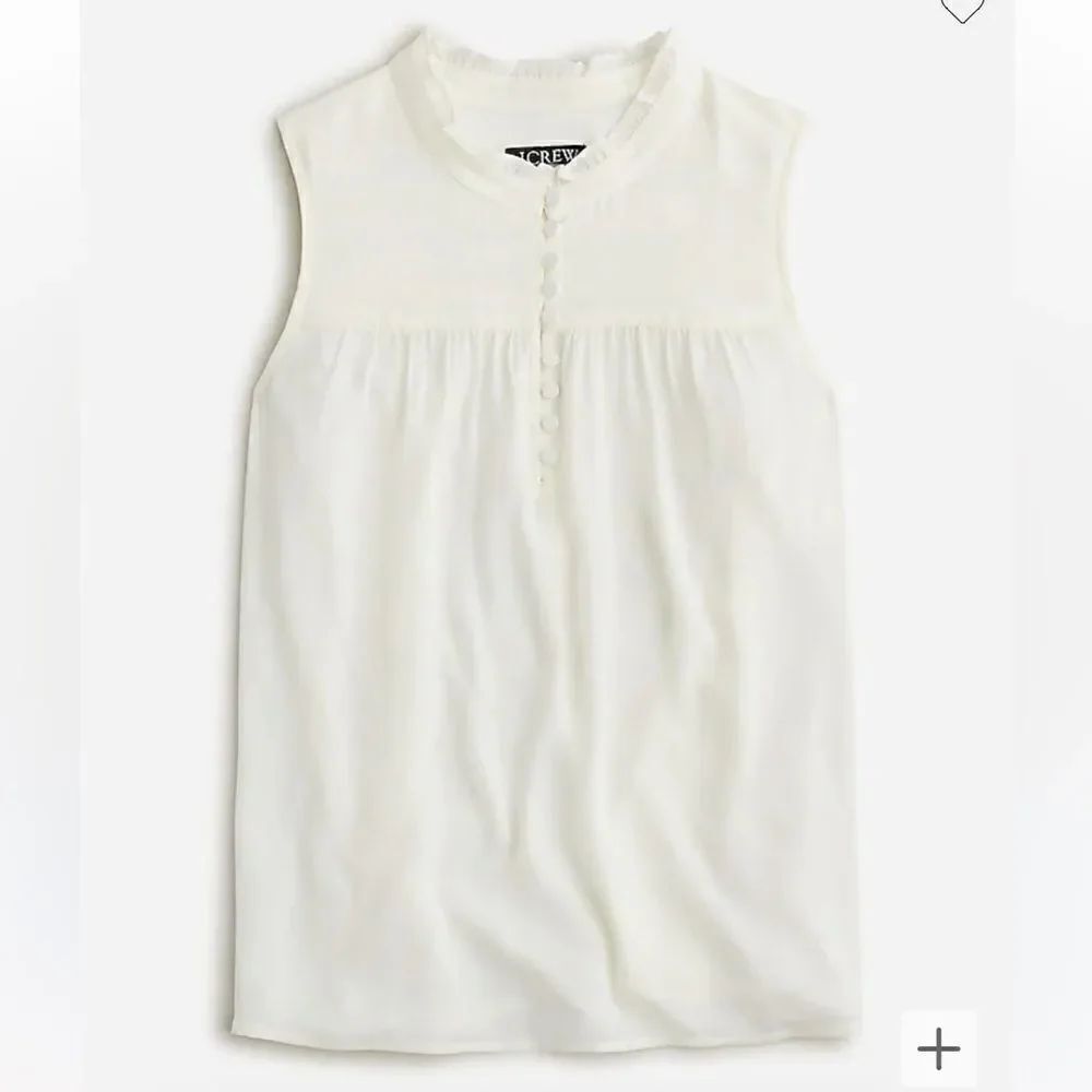 J. Crew Sleeveless button-front ruffleneck popover*